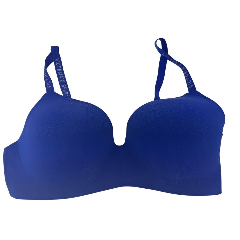 Victorias Secret Womens Full Coverage Bra Size 36D Blue Lightly Lined Seamless